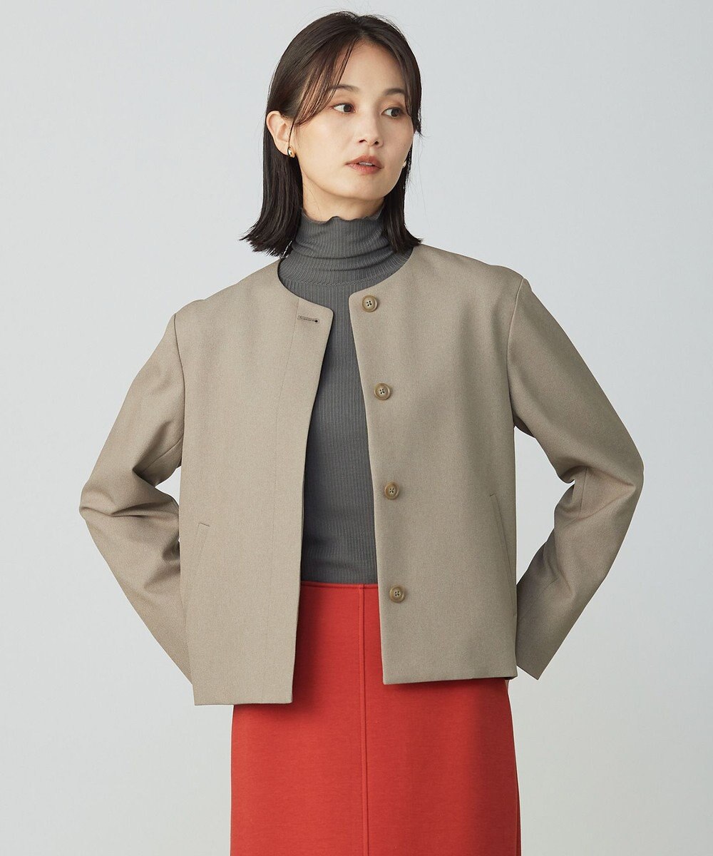 J.PRESS LADIES S 【WEB限定カラーあり】ツムギートflannel ノーカラー ジャケット 