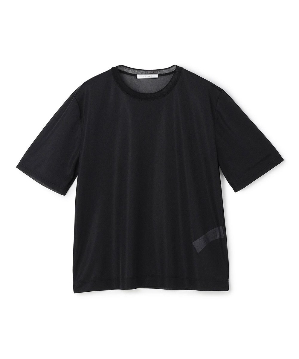 BEIGE， SELEN / リブコンビ シアーTシャツ 