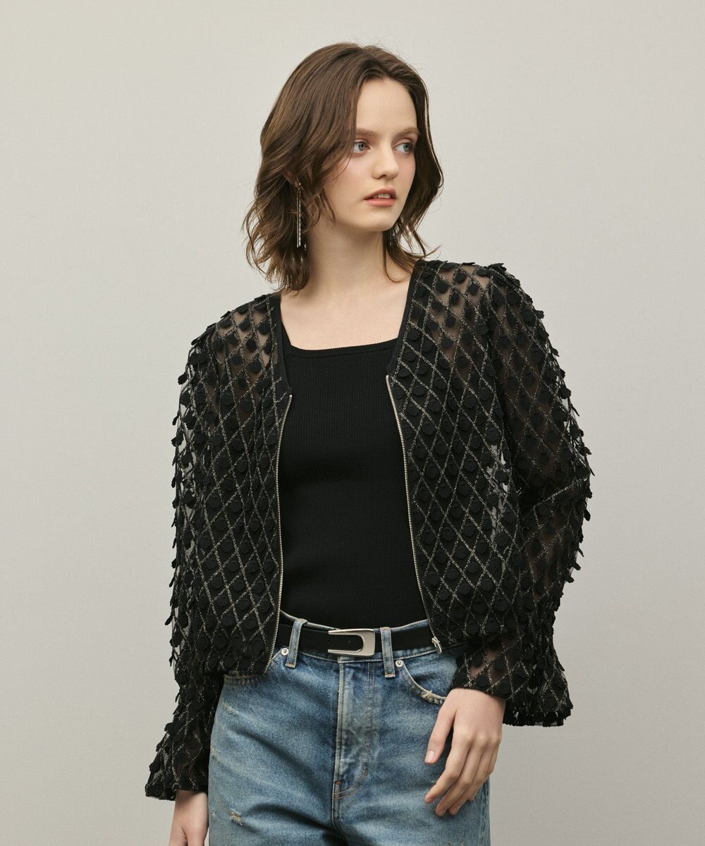 GRACE CONTINENTAL モチーフチュールブラウス 