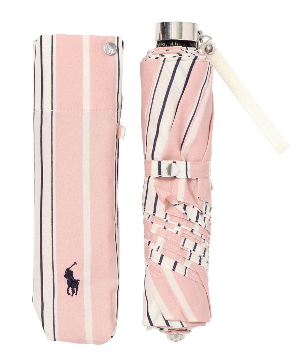 MOONBAT POLO RALPH LAUREN(ポロ ラルフローレン) 折りたたみ傘 ソフトストライプ ポロポニー ワンポイント 