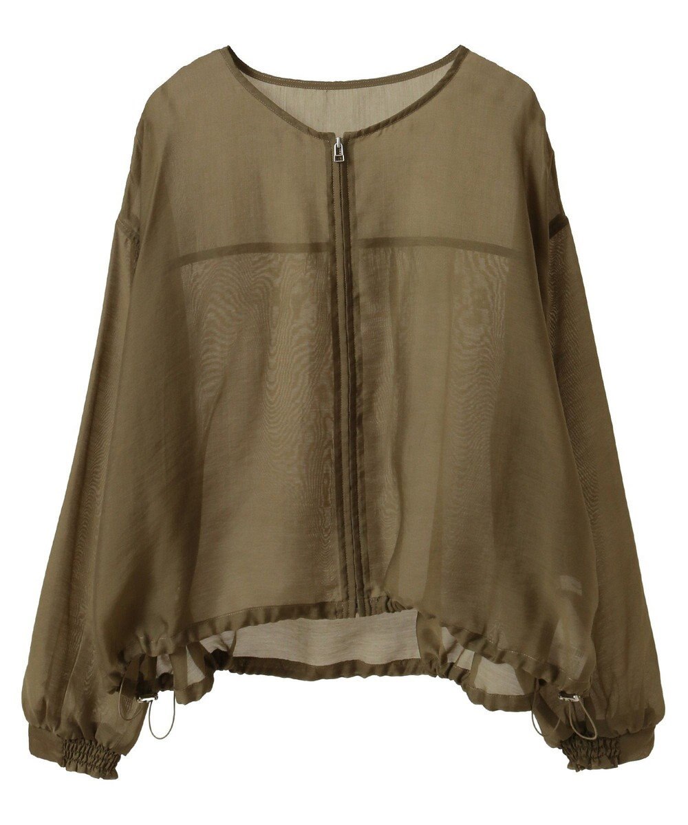 AMERICAN HOLIC ノーカラーシアーＺＩＰブルゾン 