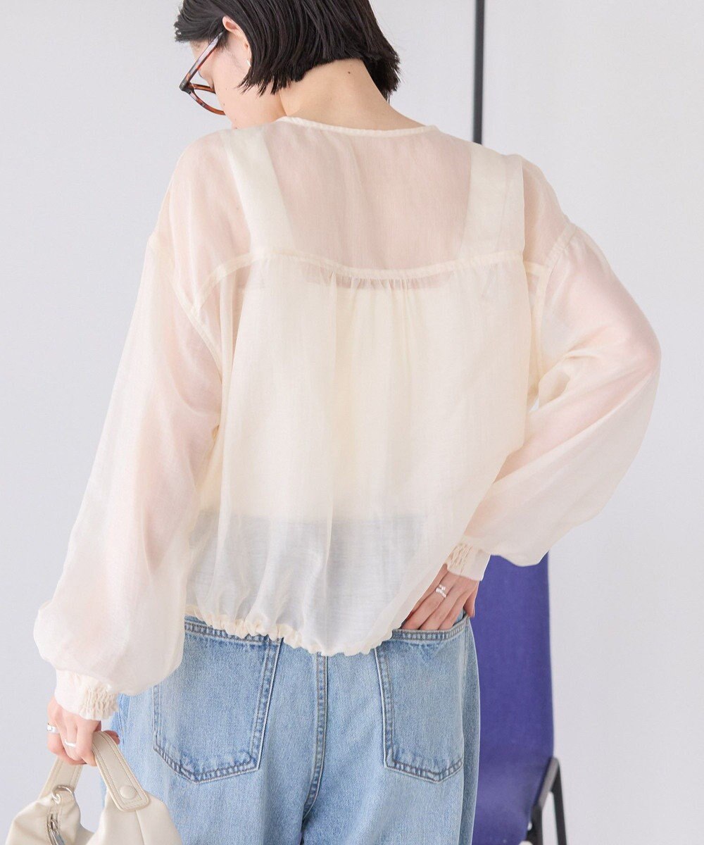 AMERICAN HOLIC ノーカラーシアーＺＩＰブルゾン 