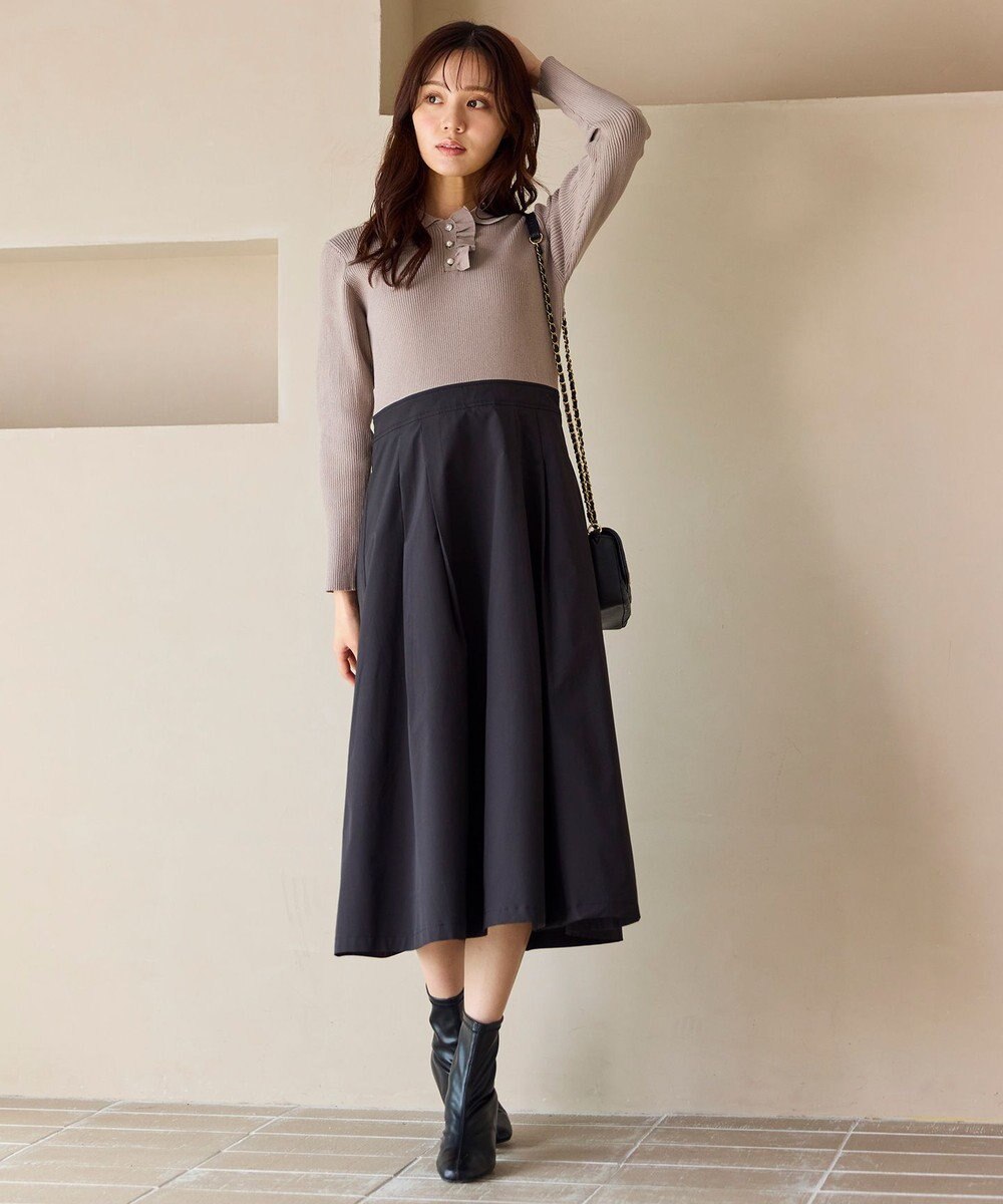 Feroux 襟付きドッキング ワンピース 