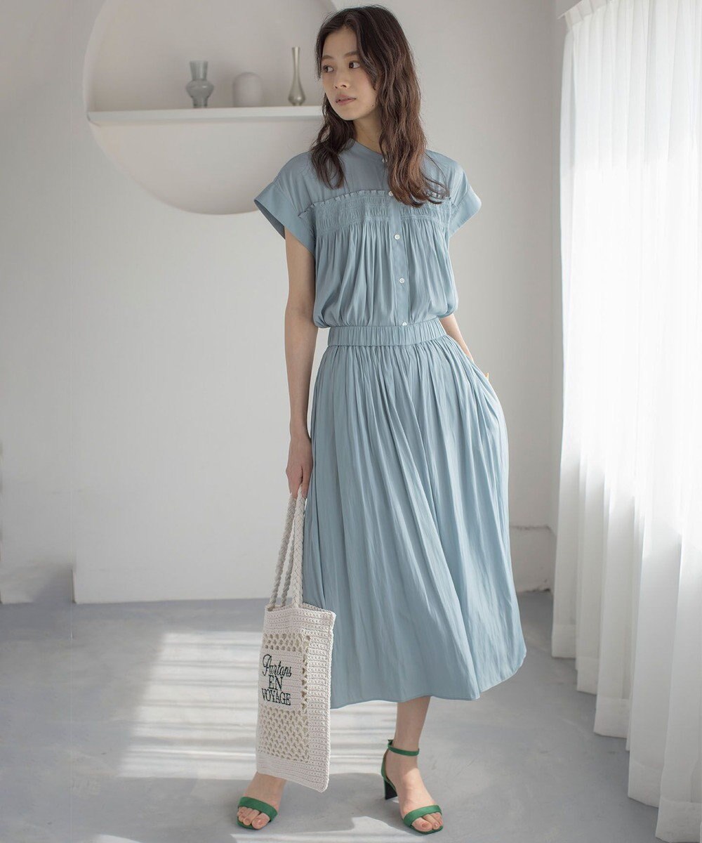 組曲 L 【春夏のNEWカラー登場】ギャザーライトデシン パンツ 