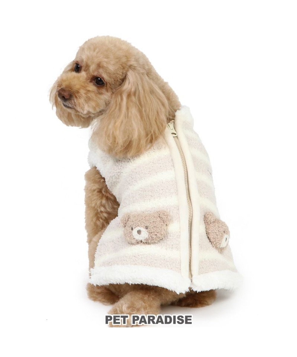 PET PARADISE 犬 服 セーター 背中開き ニット ベスト 【小型犬】 くま ベージュ