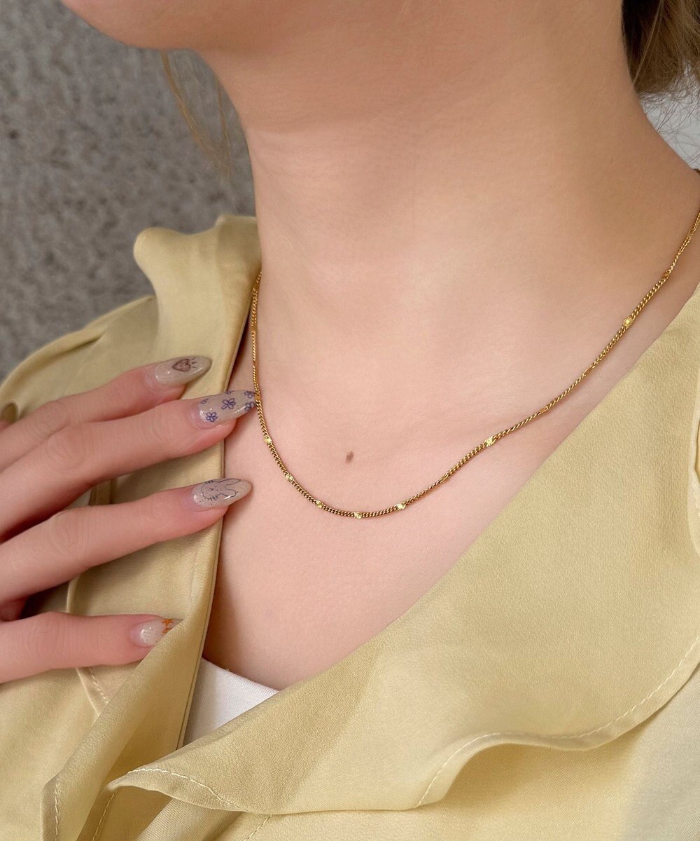 Phoebe 〈金属アレルギー対応〉ポイントチェーンステーションネックレス/ゴールド 