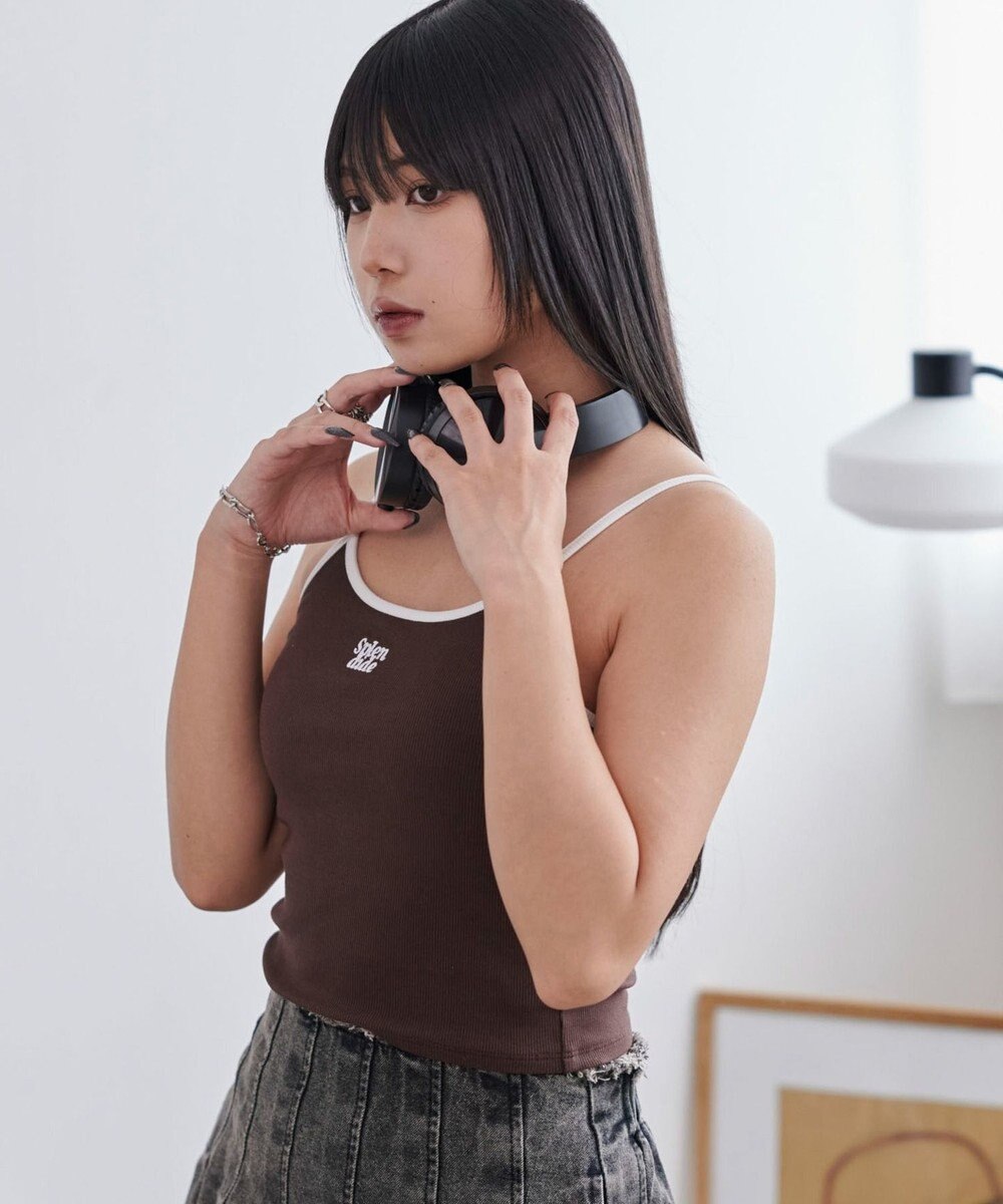 WEGO 【カップ付きインナー】ワンポイント刺繍キャミ 