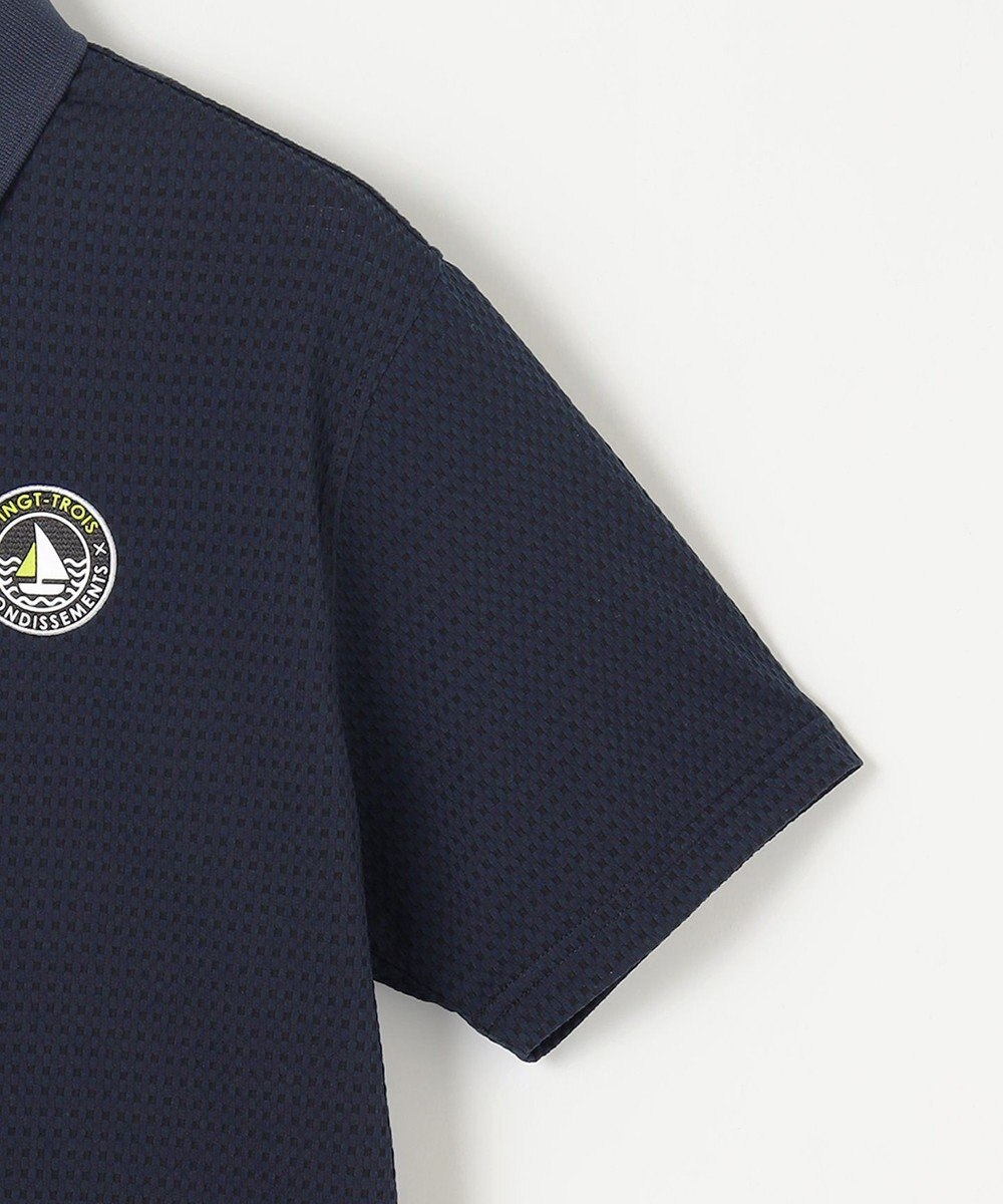 23区GOLF 【MEN】【ストレッチ性】ポリエステルサッカー 半袖ポロシャツ 涼感素材で肌離れGOOD 