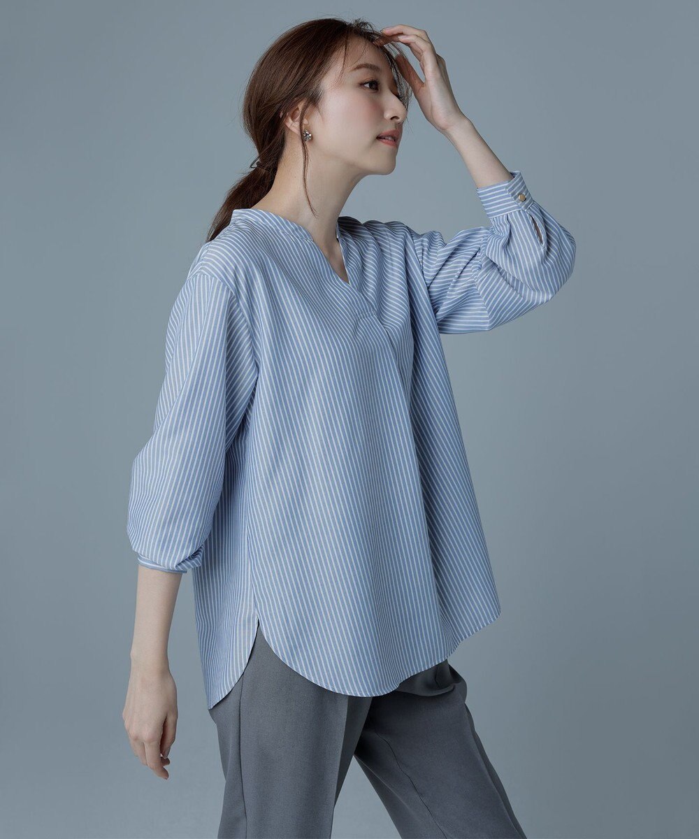 ANY SIS L 【AIコラボ】スタンドカラースキッパー ブラウス 