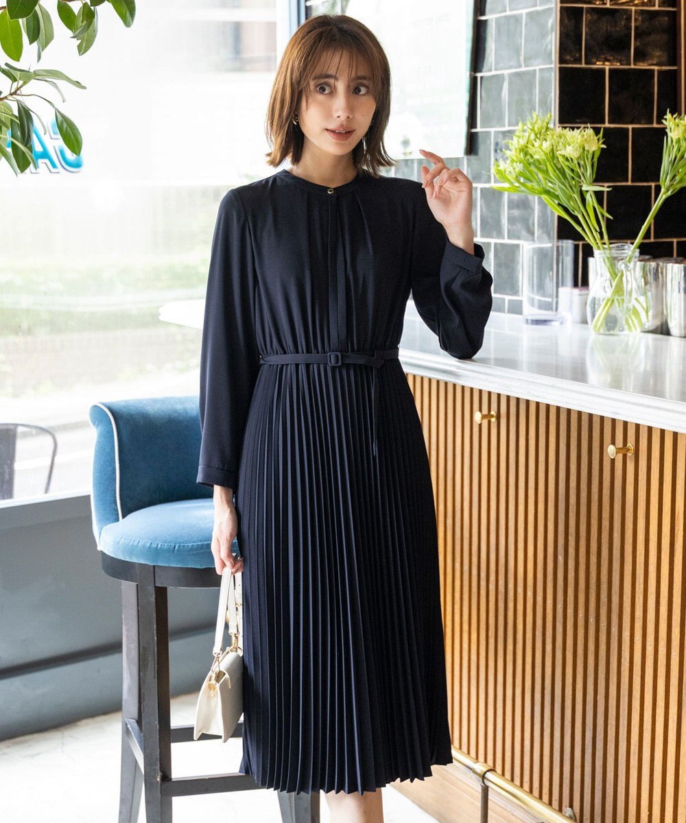 ANY SIS L 【洗える】ノーブルプリーツ ワンピース 
