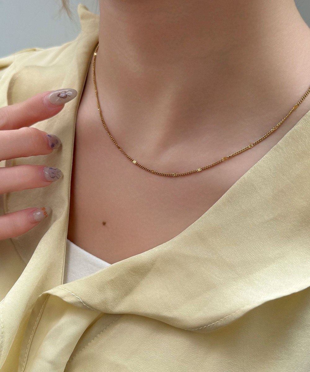 Phoebe 〈金属アレルギー対応〉ポイントチェーンステーションネックレス/ゴールド 