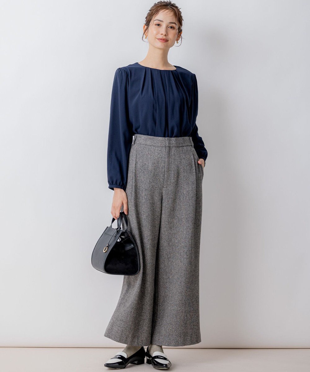 組曲 S ネコアシツィード ワイドパンツ 