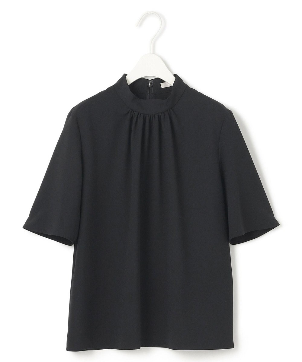 ICB L 【洗える】ストレッチジョーゼット ハイネックブラウス 