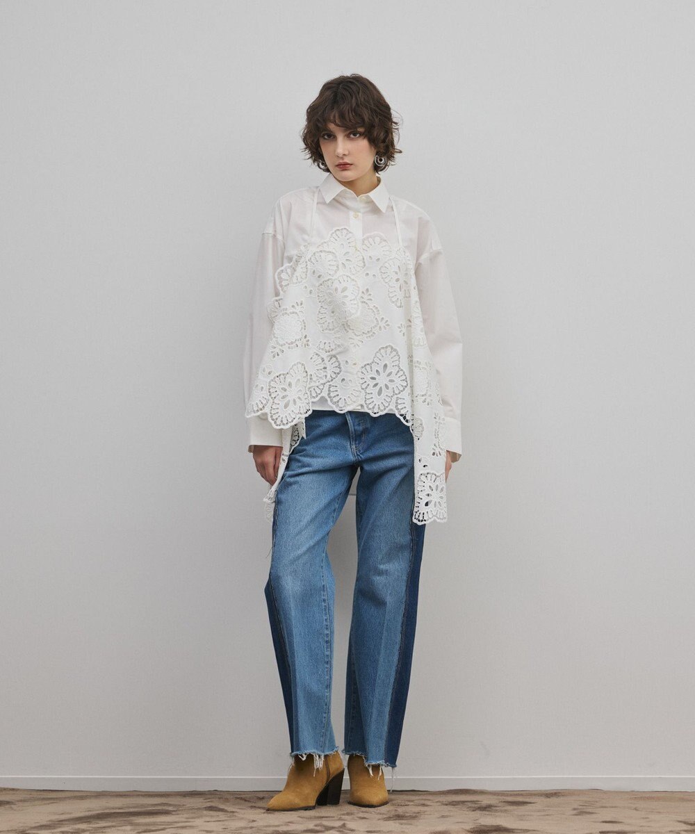 GRACE CONTINENTAL カット刺繍イレギュラーシャツ 