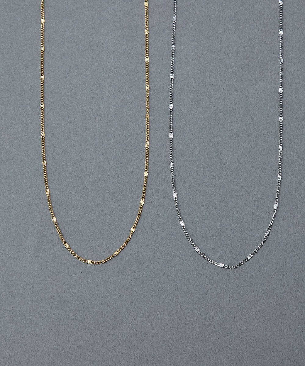 Phoebe 〈金属アレルギー対応〉ポイントチェーンステーションネックレス/ゴールド 