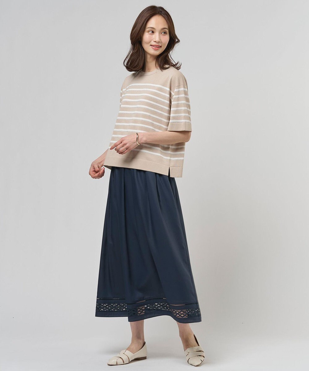 J.PRESS LADIES 【一枚で着映え】COTTON ACETATE DRY ニット Tシャツ 