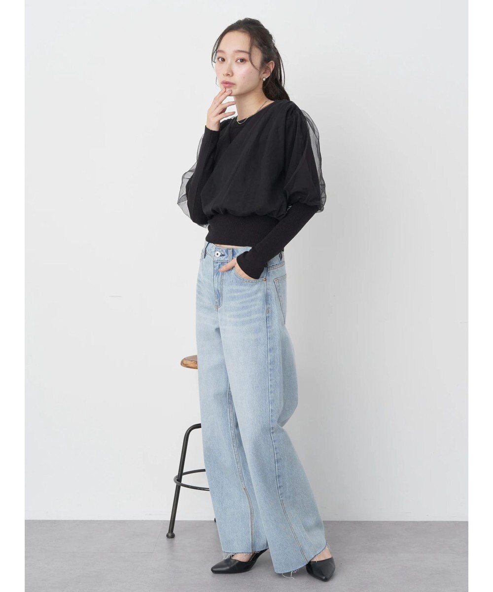 earth music&ecology チュールドッキングニットプルオーバー 