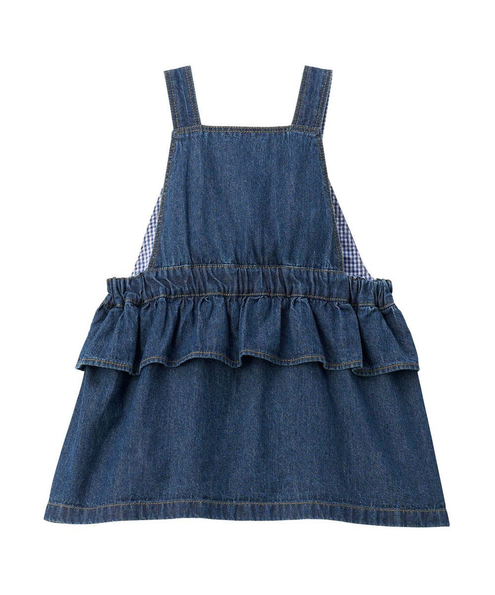 MIKI HOUSE HOT BISCUITS ワンポイントデニムジャンパースカート＆ワンポイントトレーナーギフトセット【BOX付き】 