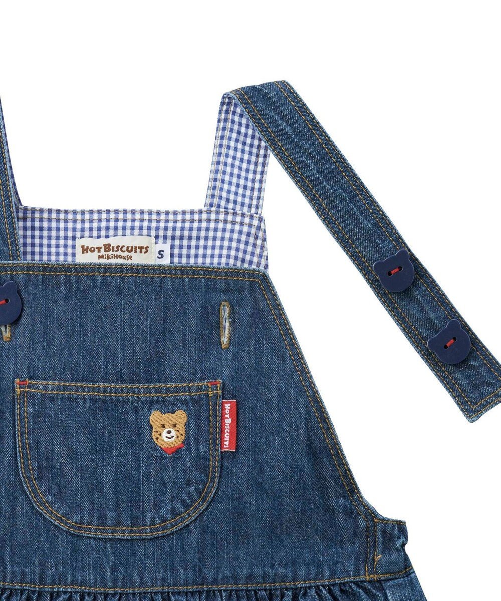 MIKI HOUSE HOT BISCUITS ワンポイントデニムジャンパースカート＆ワンポイントトレーナーギフトセット【BOX付き】 
