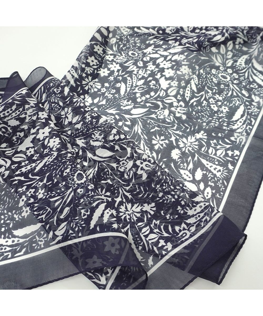 Marca ＜洗えるシルク＞【Marcaオリジナル】小枝更紗 ウォッシャブル シルクローン剣先ストール 