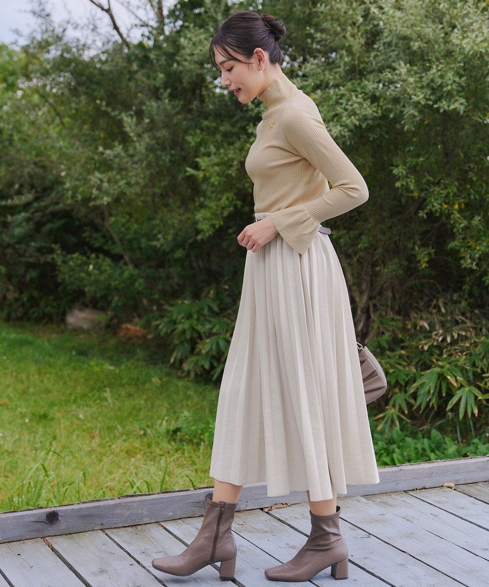 Tiaclasse 【洗える】スパンコールハイネックリブニットトップス 