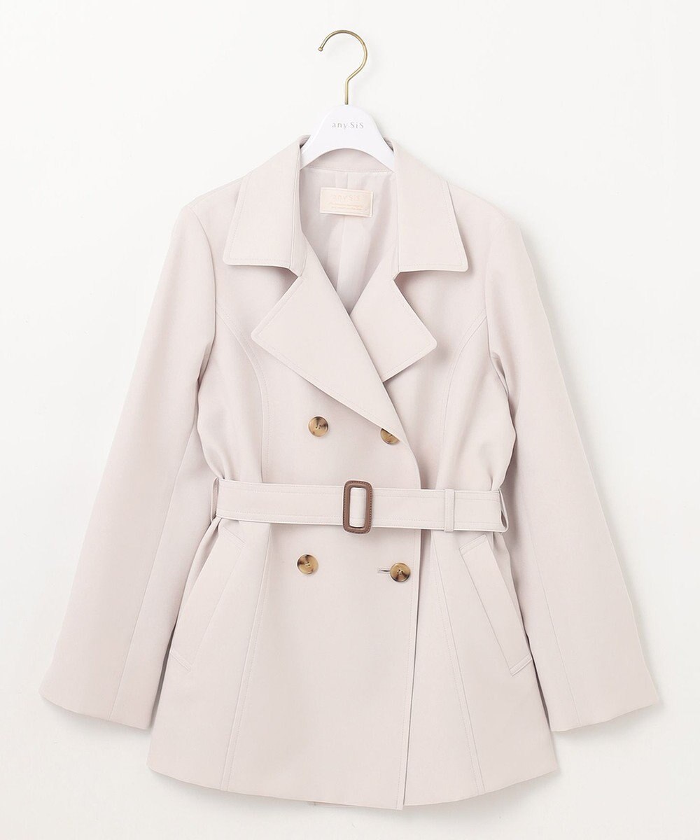 ANY SIS 【洗える】ベーシックハーフ トレンチコート 