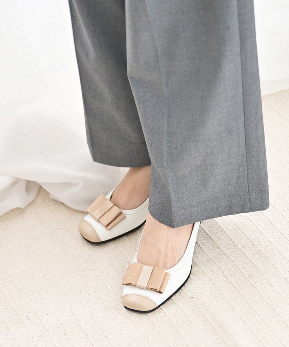 Pointer 日本製 リボンラウンドトゥパンプス 