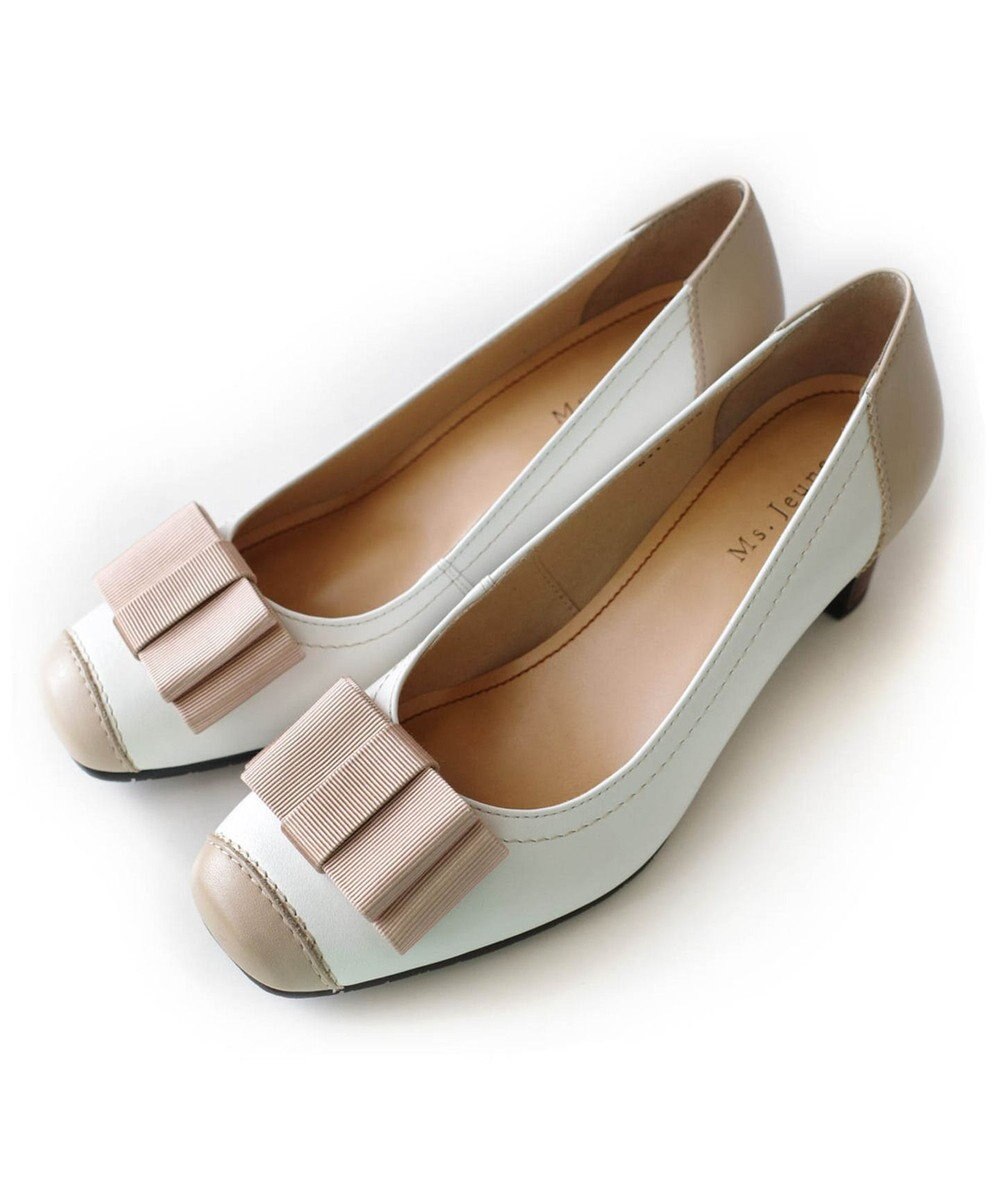 Pointer 日本製 リボンラウンドトゥパンプス 