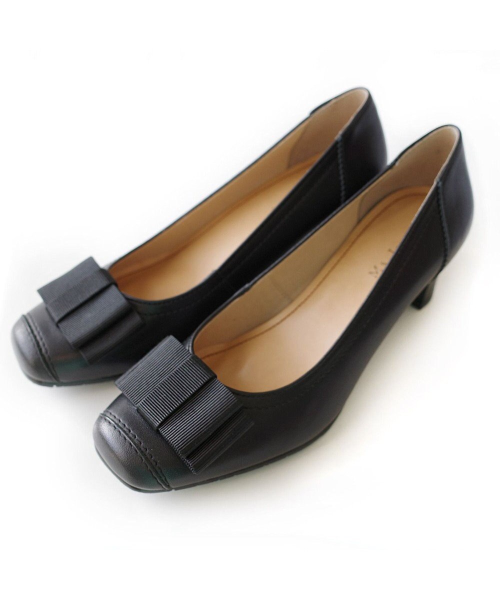 Pointer 日本製 リボンラウンドトゥパンプス 