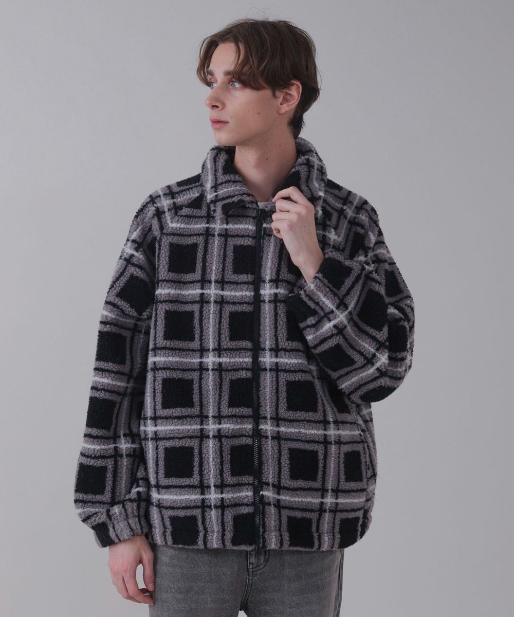 WEGO 【ユニセックス着用ITEM】ボアチェックブルゾン 
