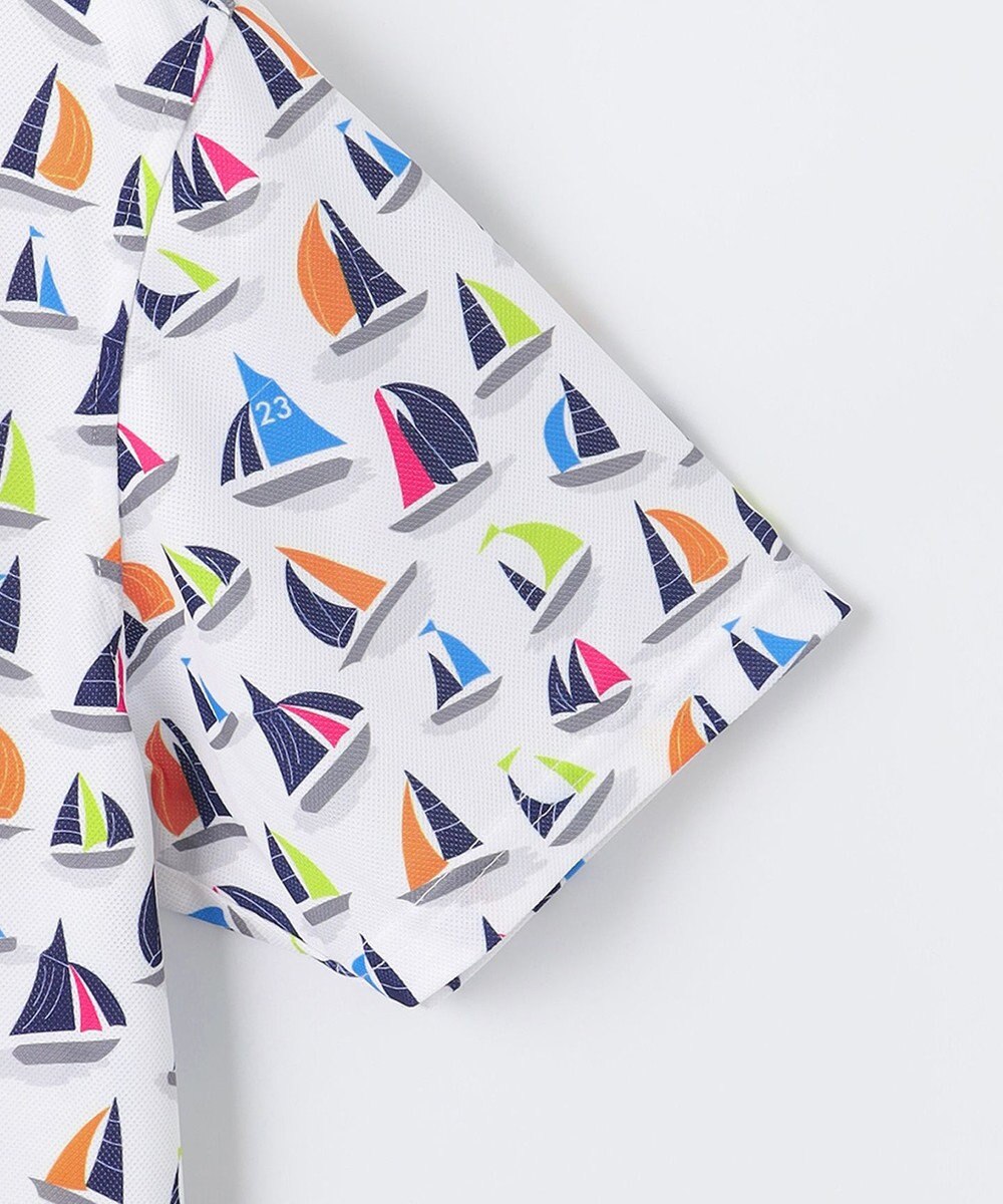 23区GOLF 【MEN】【吸水速乾・UVケア】マルチヨットプリント 半袖ポロシャツ 