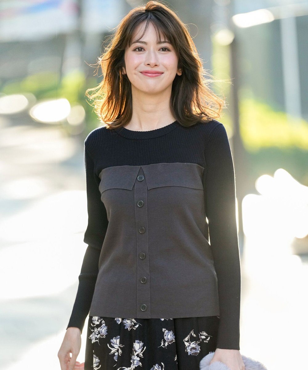 ANY SIS S ビスチェ風 長袖 ニット 