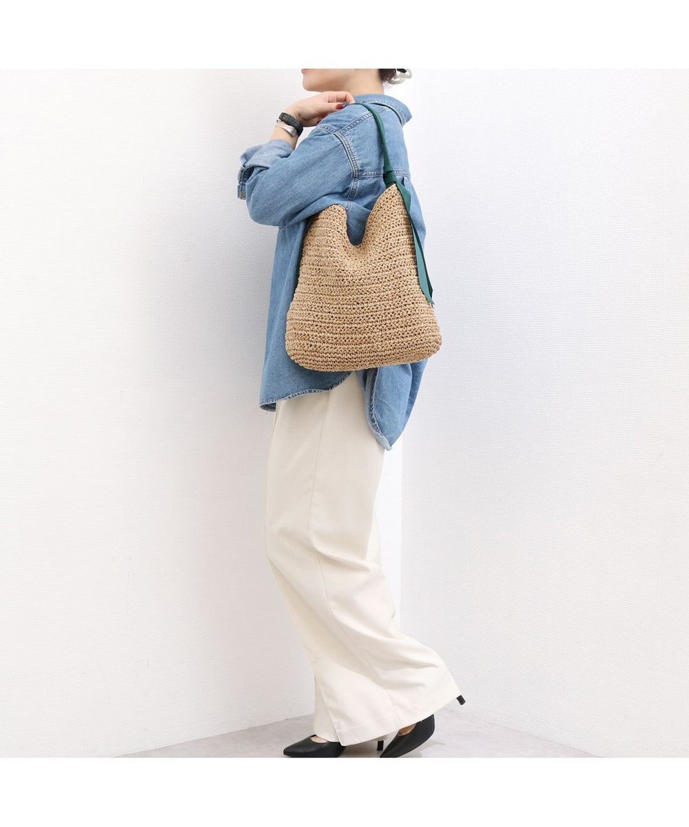 UNBILLION カシュカシュ cachecache / 下がりグログラン地柄編みトート カゴバッグ 