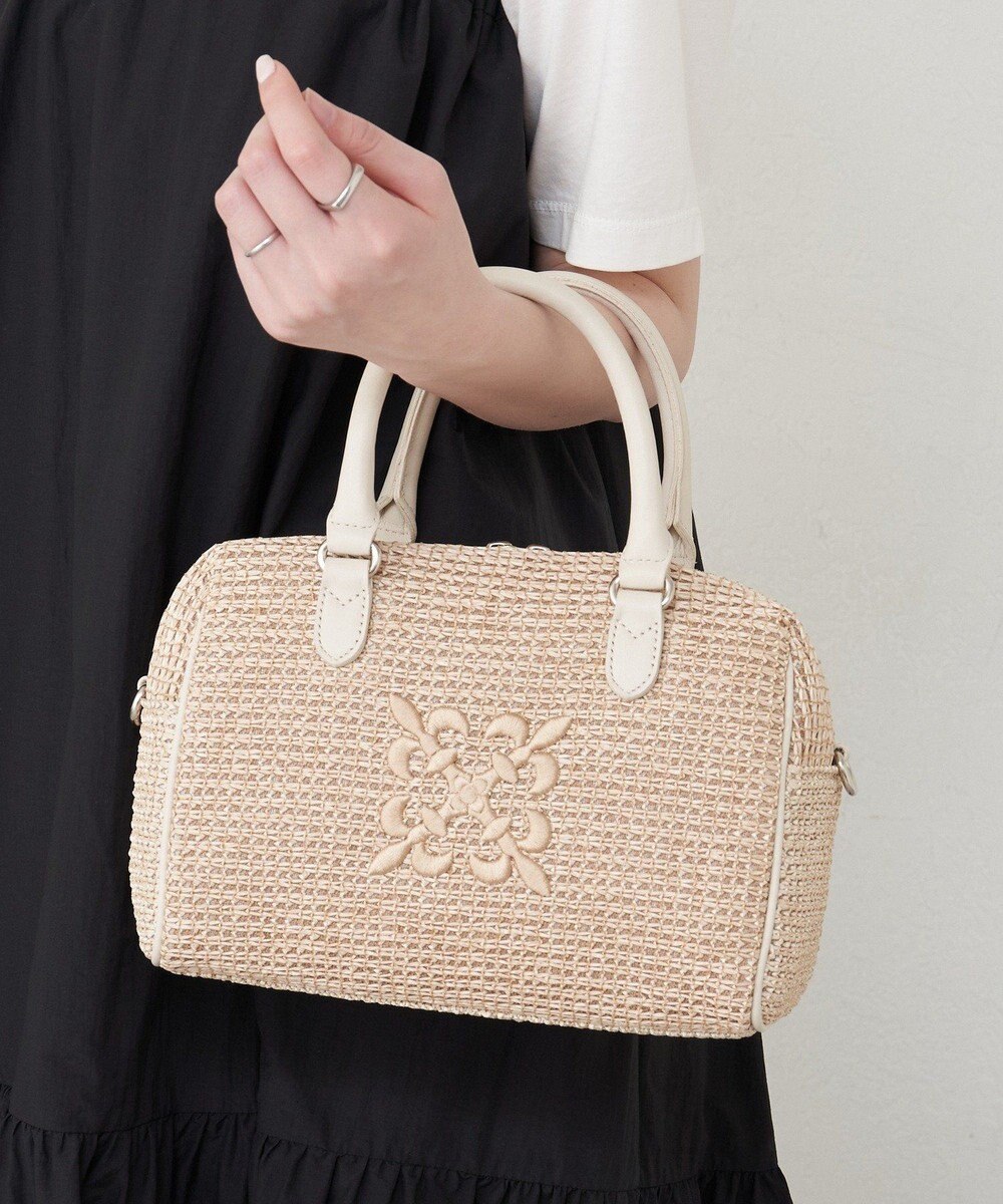 russet ナイロンラフィアミニボストンバッグ(CE-1715) 