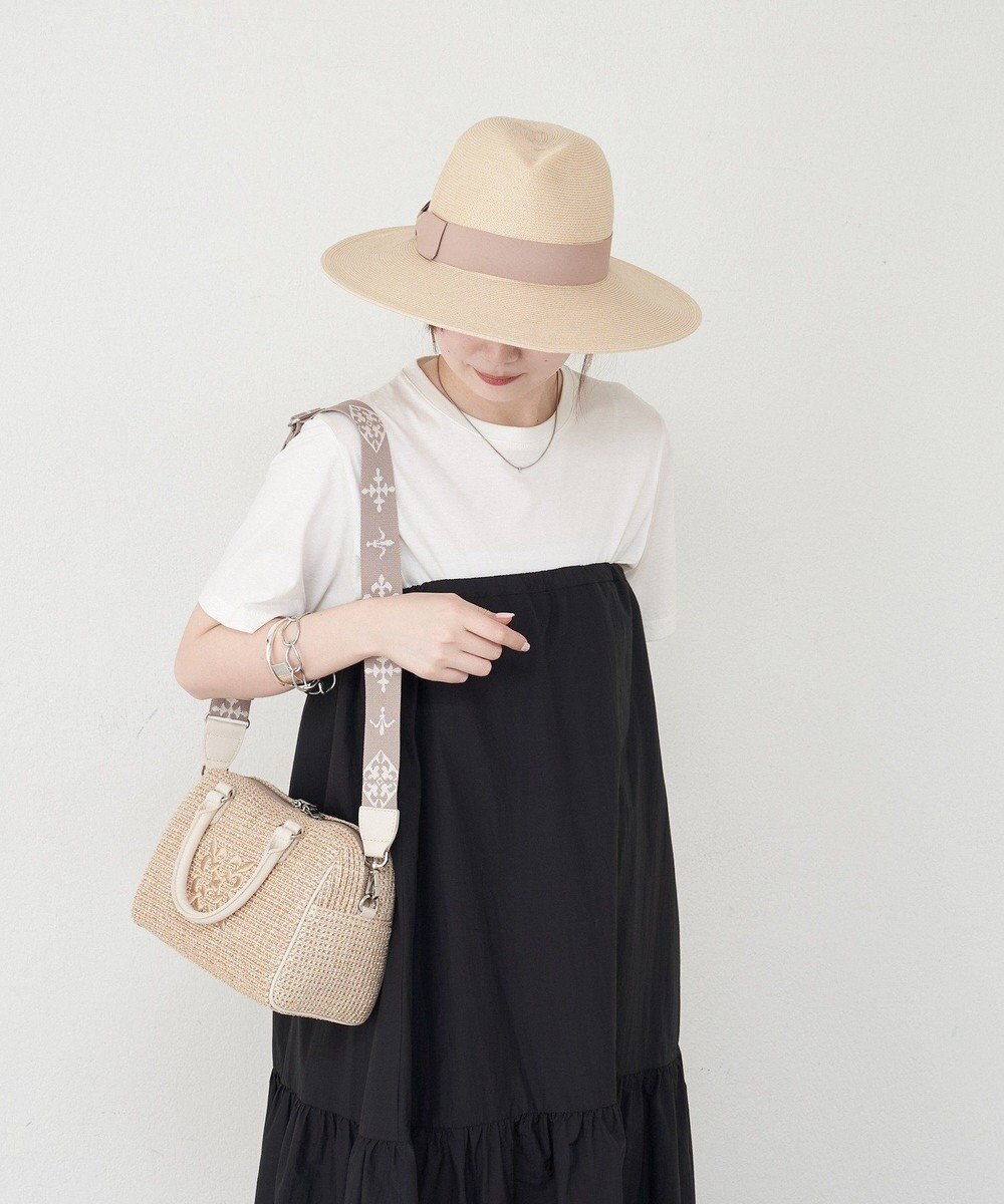 russet ナイロンラフィアミニボストンバッグ(CE-1715) 