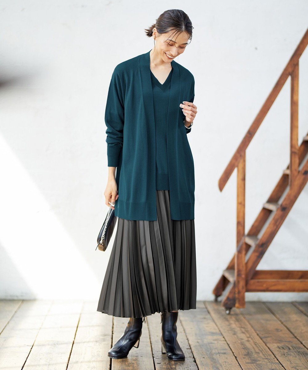 ICB 【洗える】 コンパクトウール カーディガン 