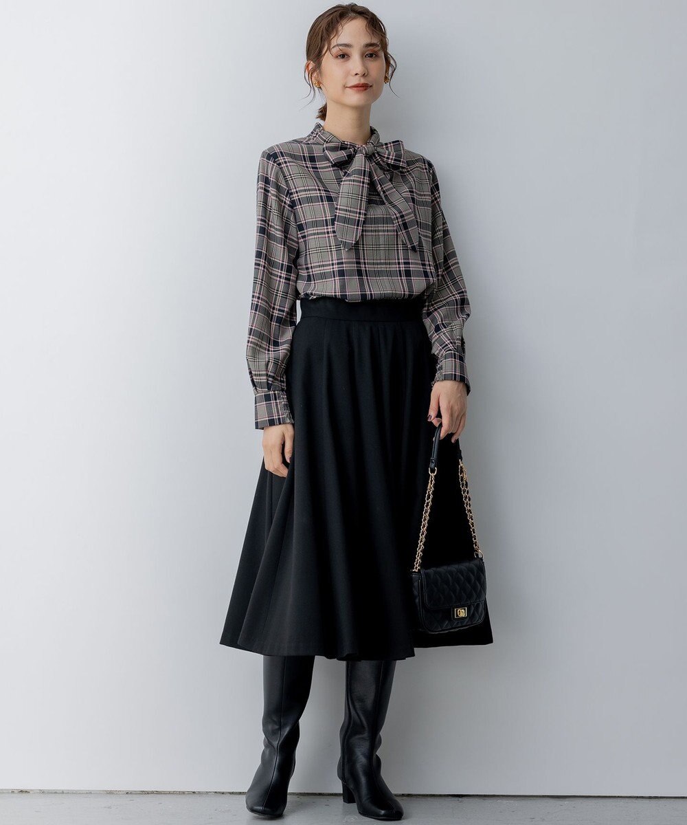 組曲 T/Rツイルストレッチ フレアスカート 