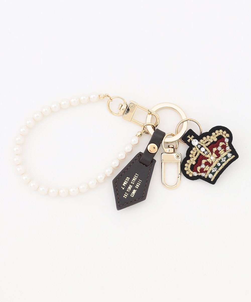 J.PRESS LADIES 【本革・2way】ワッペン バッグ チャーム 