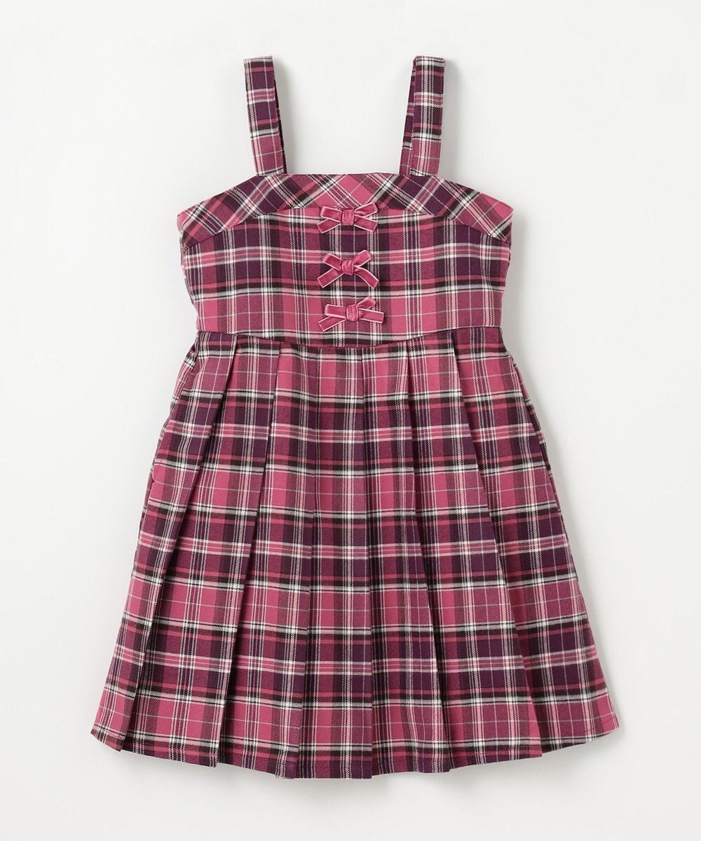 ANY KIDS チェックプリーツジャンパースカート 