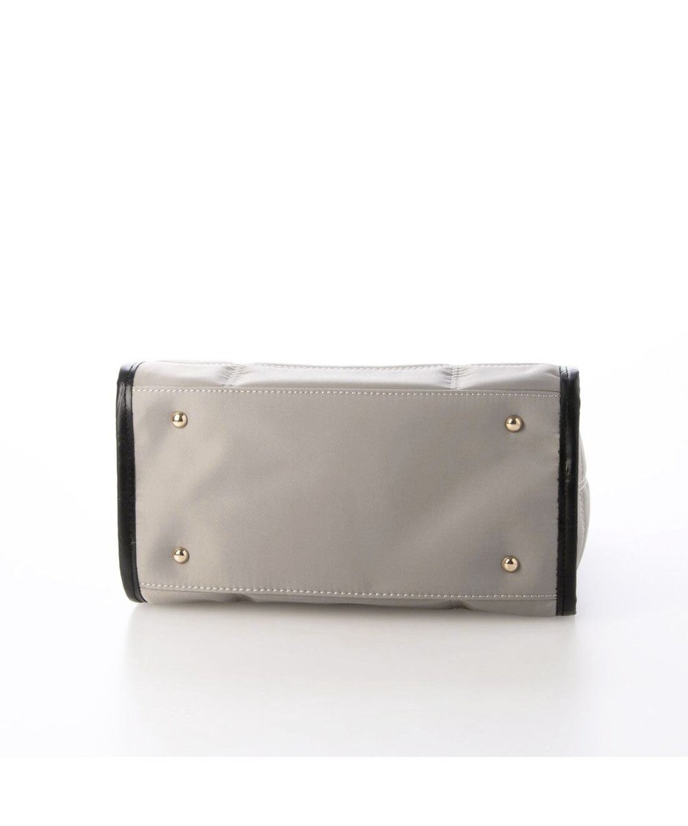 UNBILLION ペルケ perche / ナイロンキルト×クロコ型押し牛革2wayトートバッグS 