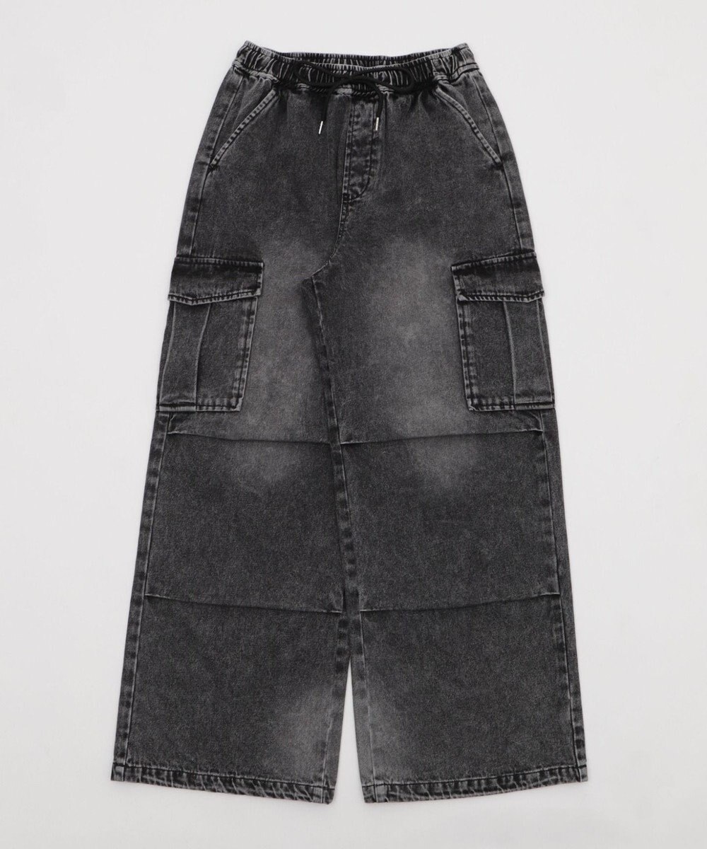 WEGO 【XS～Mサイズ展開/ウエストゴム 】デニムイージーパラシュートカーゴパンツ 