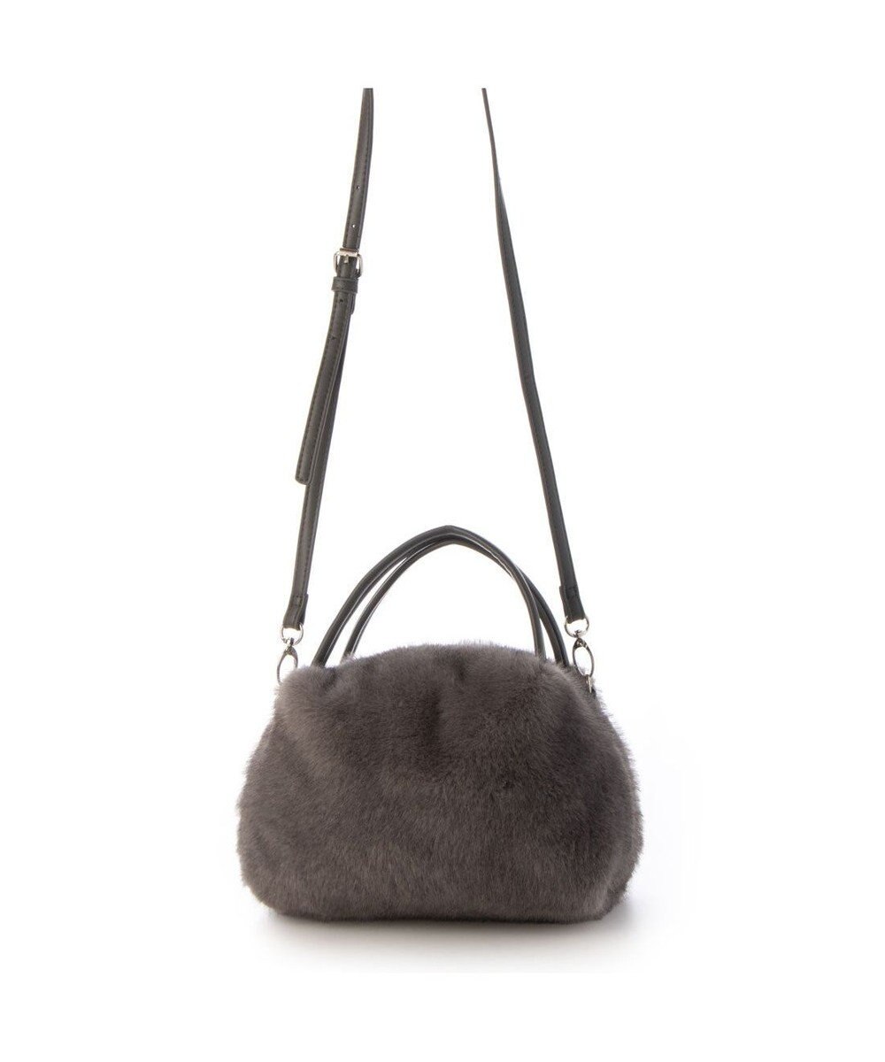 UNBILLION カシュカシュ cachecache / ミンク風エコファー2wayボックストート 