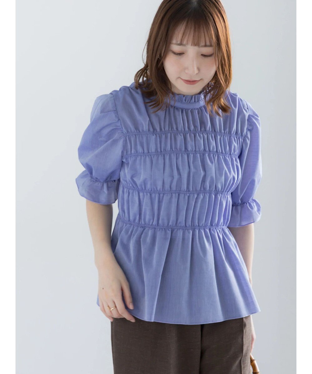 Te chichi スタンドフリルシャーリングブラウス 