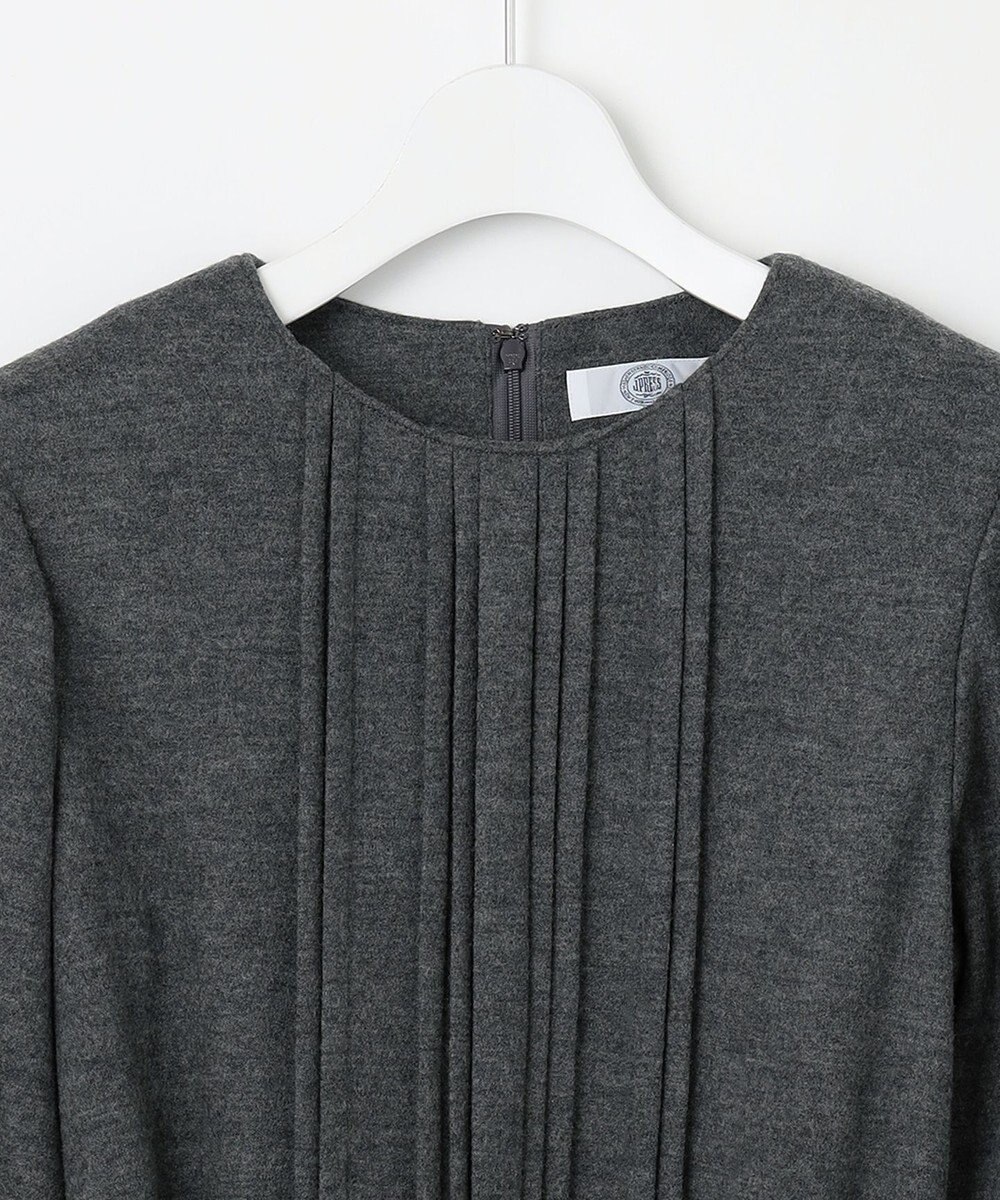 J.PRESS LADIES L 【セットアップ対応】ウールスムース タックディテール ワンピース 