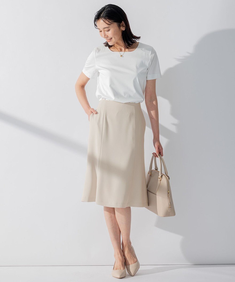 23区 L 【洗える】ダブルスムース スクエアネック カットソー 