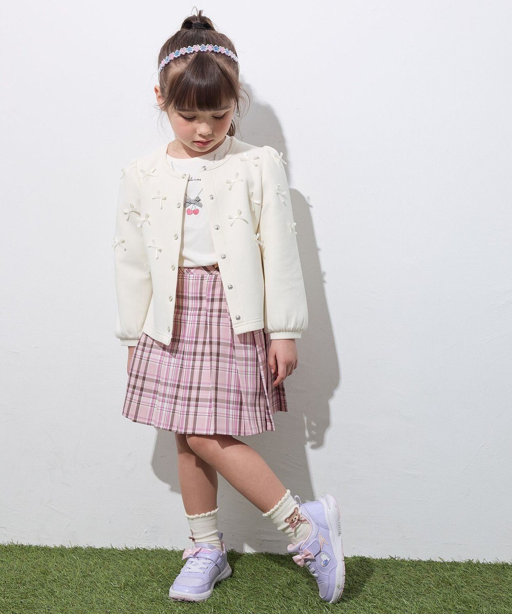 ANY KIDS スナップボタン リボンカーディガン 