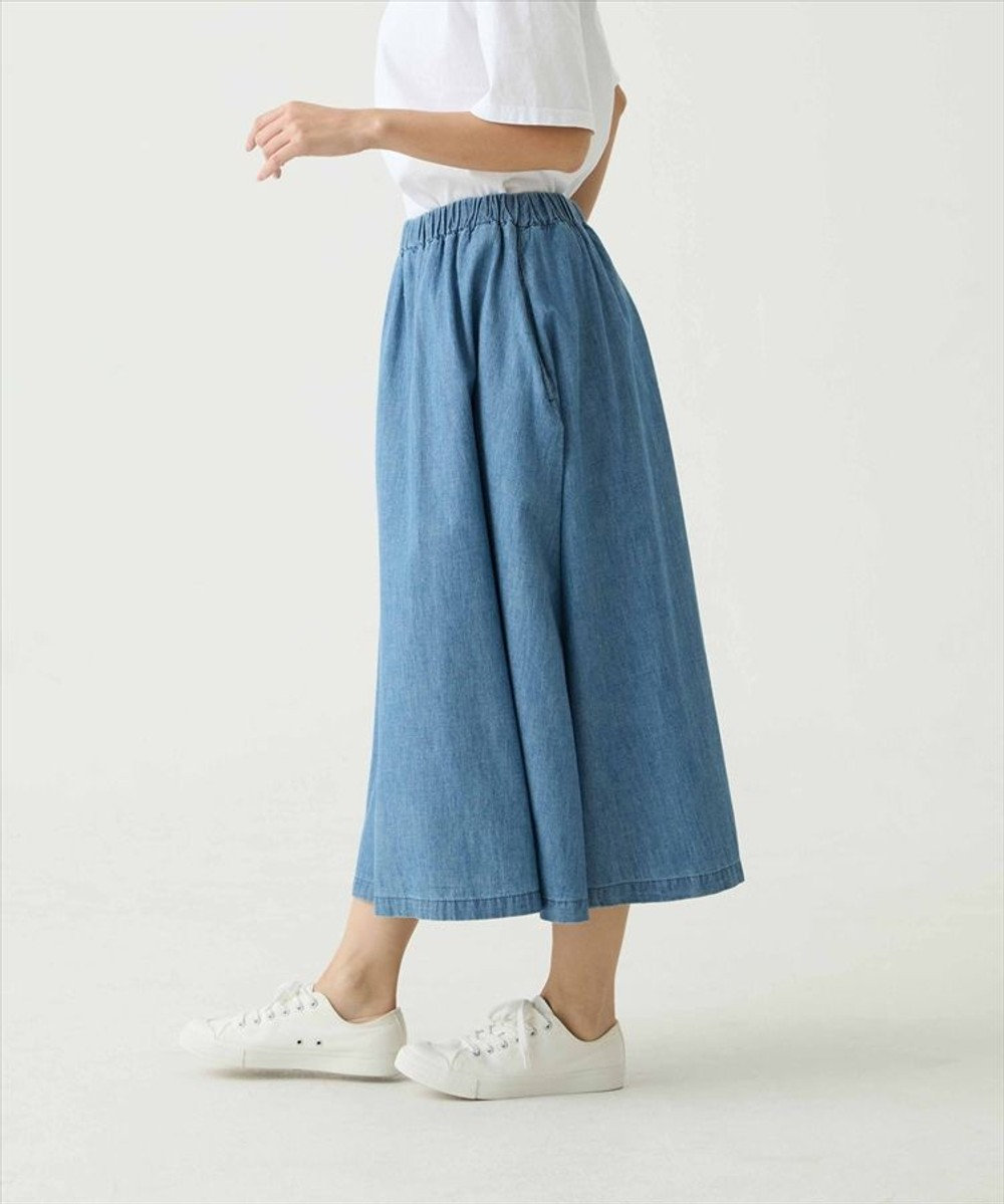 caqu gather skirt ゆったりシルエットデニムスカート 