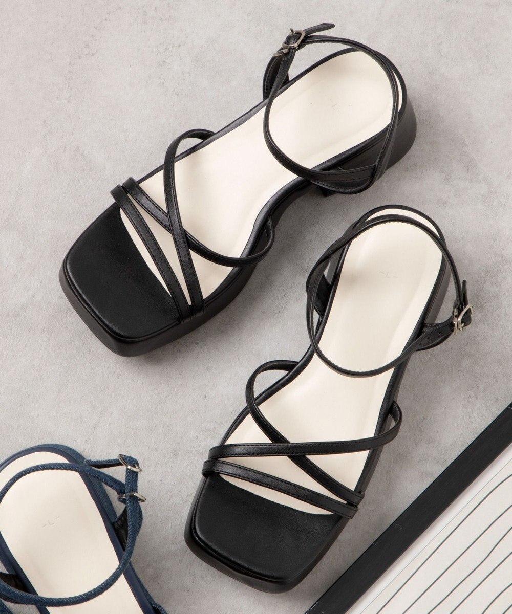 WEGO バルキーヒール細ストラップサンダル 