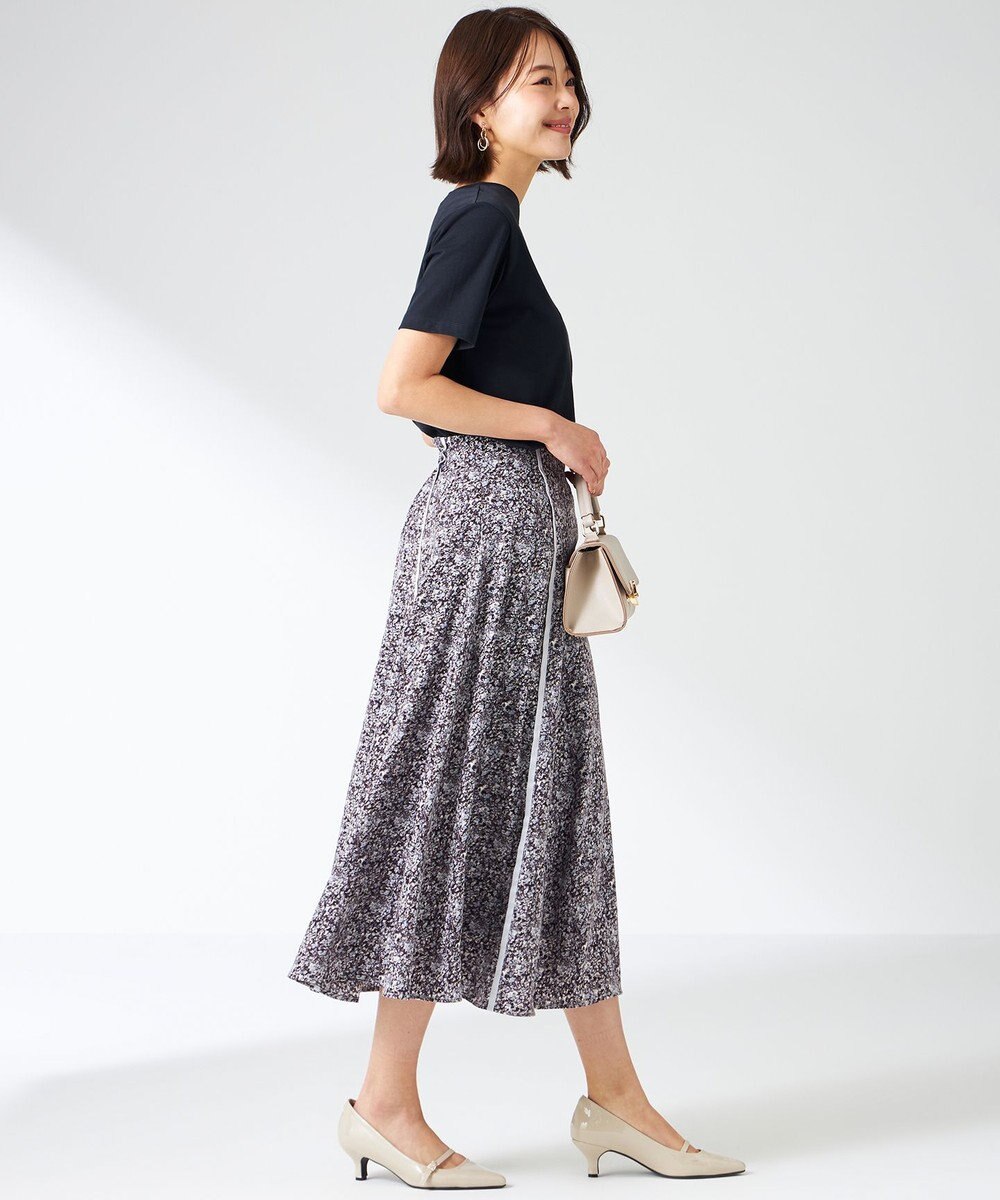 ANY SIS 【洗える】ラインポイントフラワー スカート 