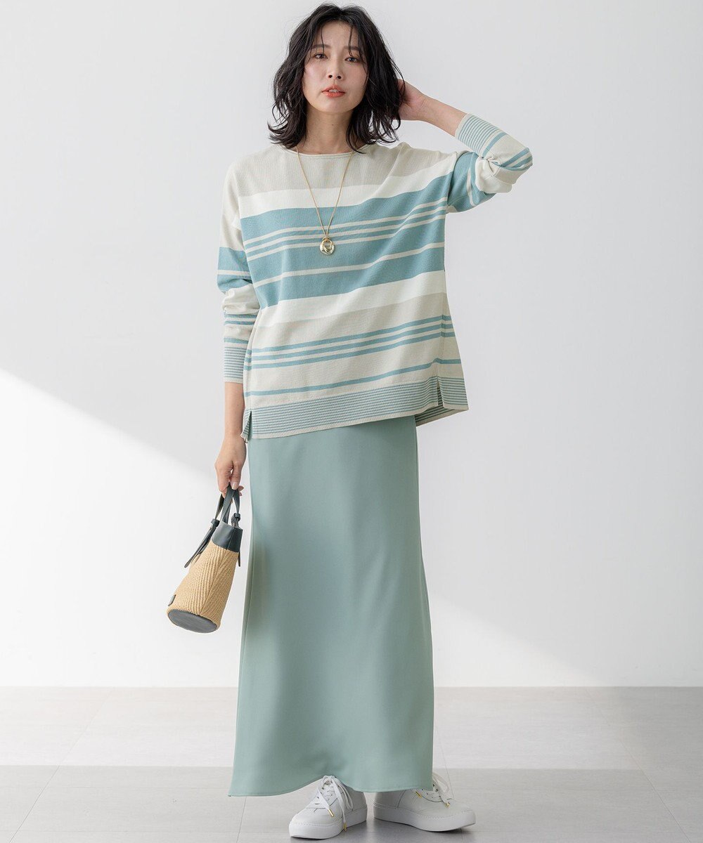 23区 【吸水速乾/防シワ】ジョーゼットサテン ナロー スカート 